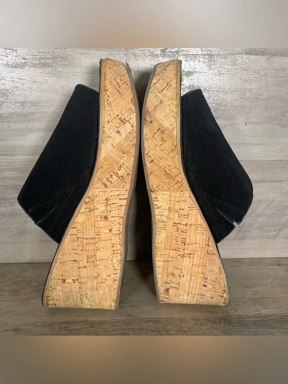 Sam Edelman Ranger LOT OF 2 Pairs Womens 7 Suede Cork Platform Wedge Sandals 90s
